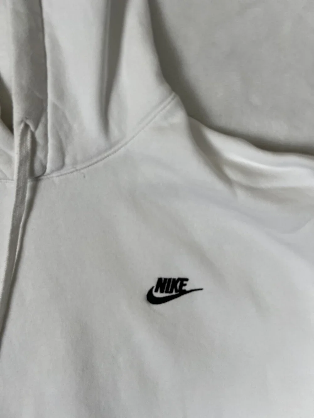 Vintage Nike White Pullover Hoodie Sweatshirt Size XL Y2K Embroidered Swoosh